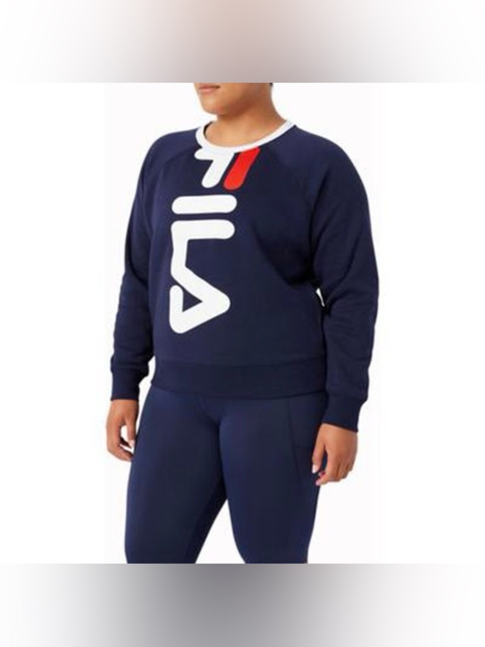 Fila Navy Crewneck Sweatshirt with White and Red Logo